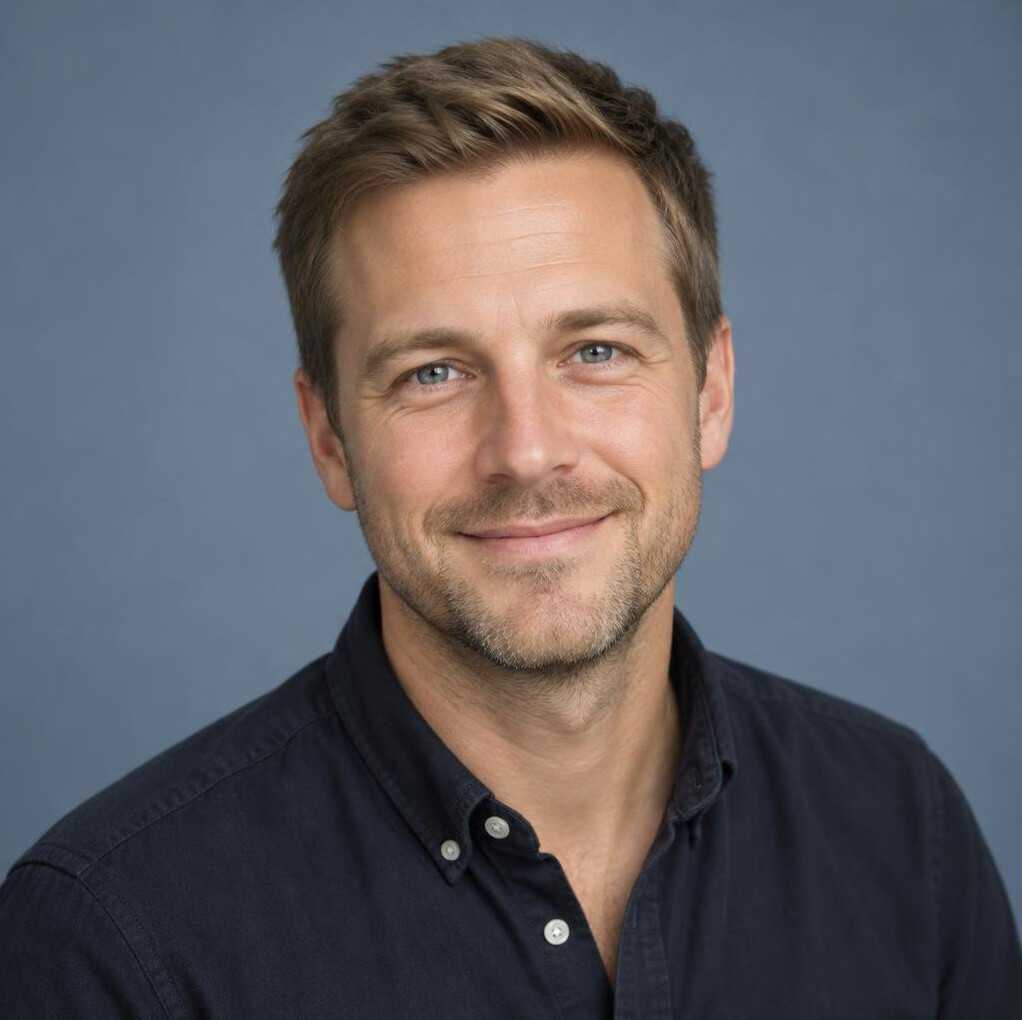 Portrait of a smiling Swedish man in his thirties